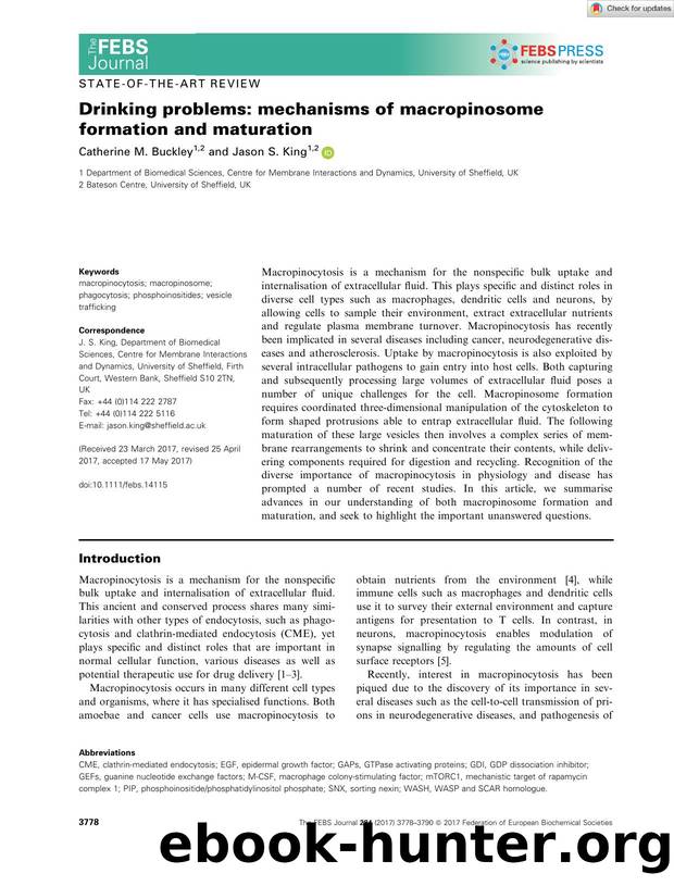 Drinking problems: mechanisms of macropinosome formation and maturation by Unknown