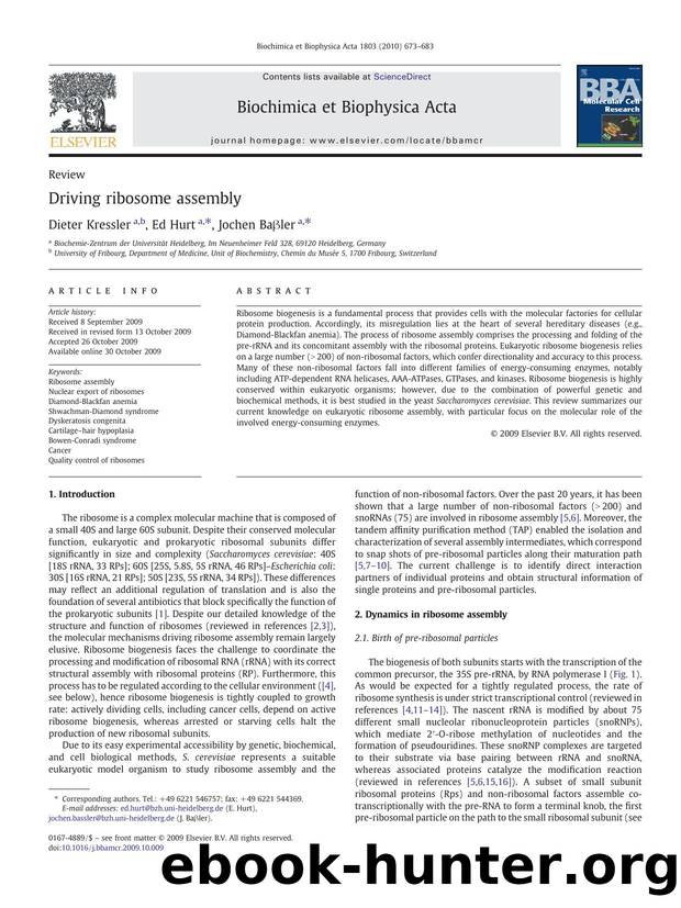 Driving ribosome assembly by Dieter Kressler; Ed Hurt; Jochen Baβler
