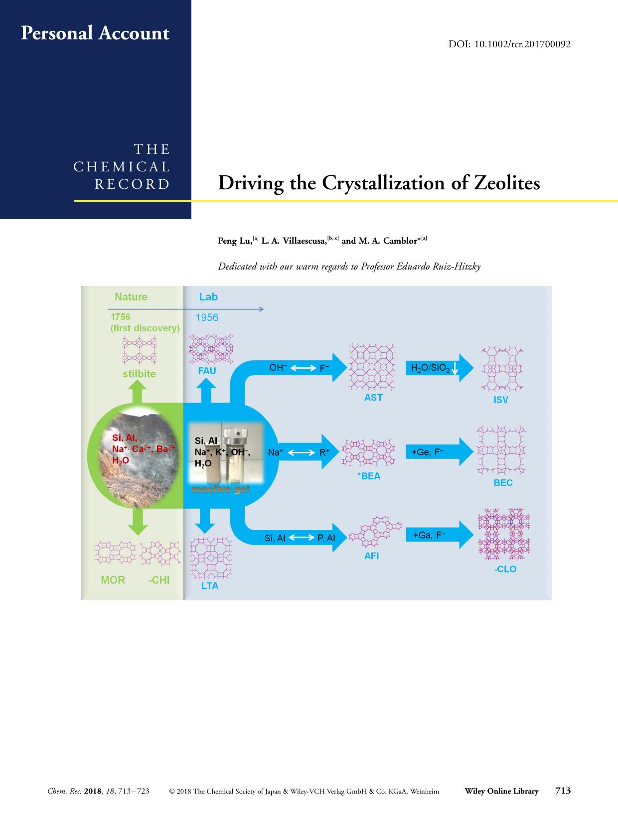 Driving the Crystallization of Zeolites by Unknown
