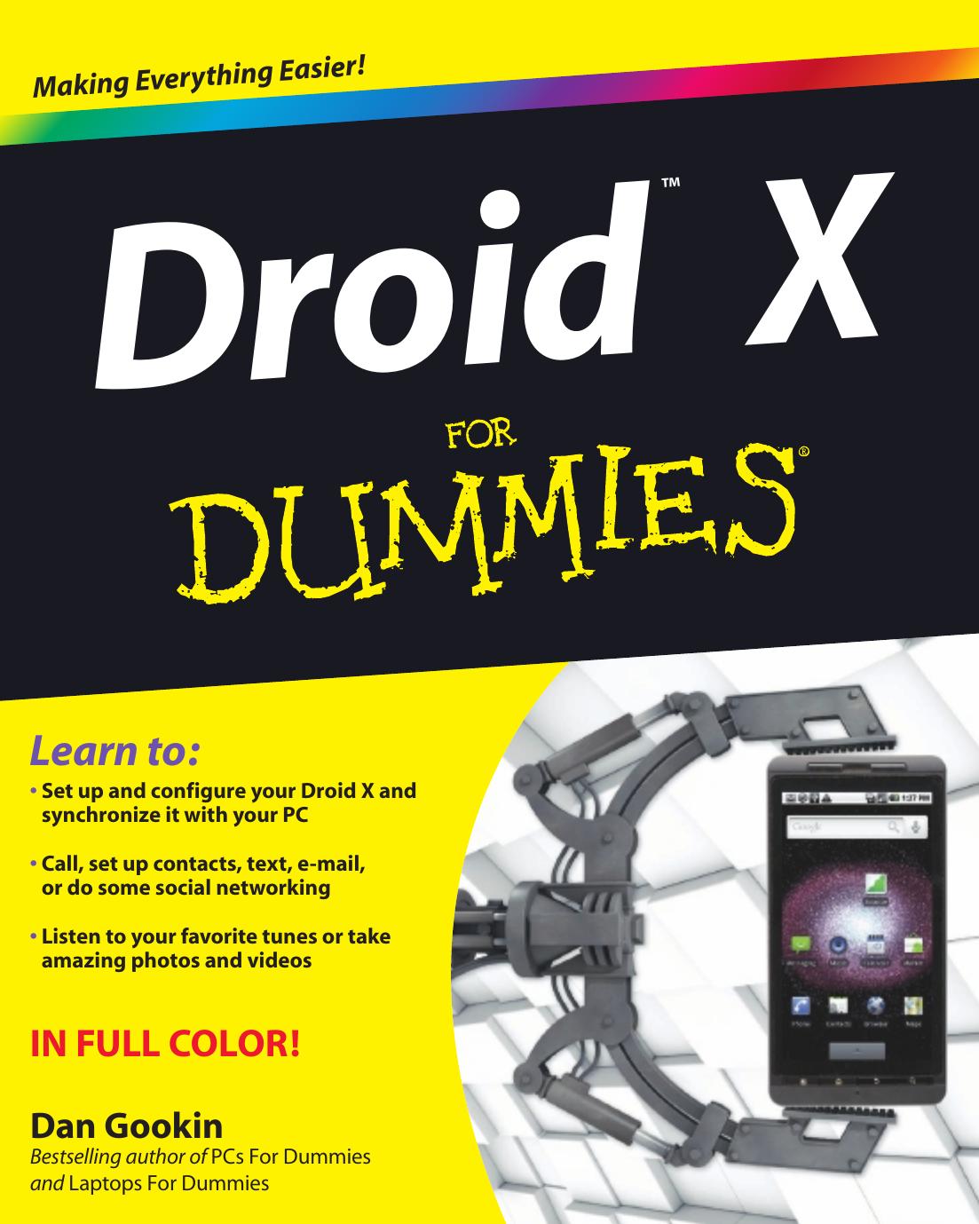 Droid X For Dummies by Dan Gookin