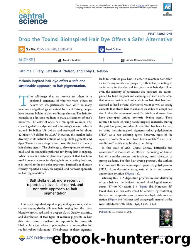 Drop the Toxins! Bioinspired Hair Dye Offers a Safer Alternative by Fathima F. Pary & Latasha A. Nelson & Toby L. Nelson (ORCID: 0000-0001-5549-6072)