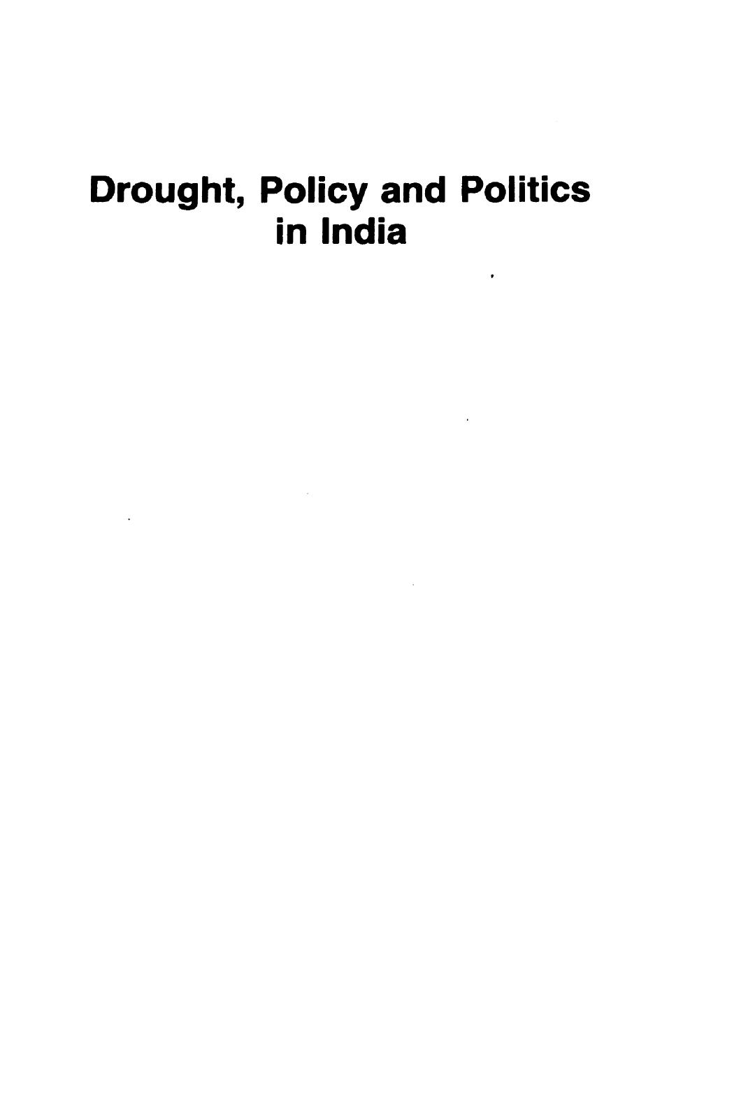 Drought, policy, and politics in India : the need for a long-term perspective by Kuldeep Mathur Niraja Gopal Jayal