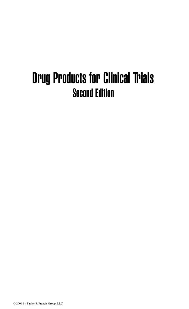 Drug Products for Clinical Trials, Second Edition (Drugs and the Pharmaceutical Sciences) by Donald Monkhouse Charles F. Carney Jim Clark Peter Brun