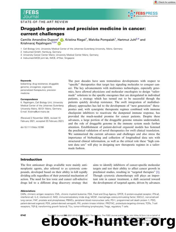 Druggable genome and precision medicine in cancer: current challenges by Unknown