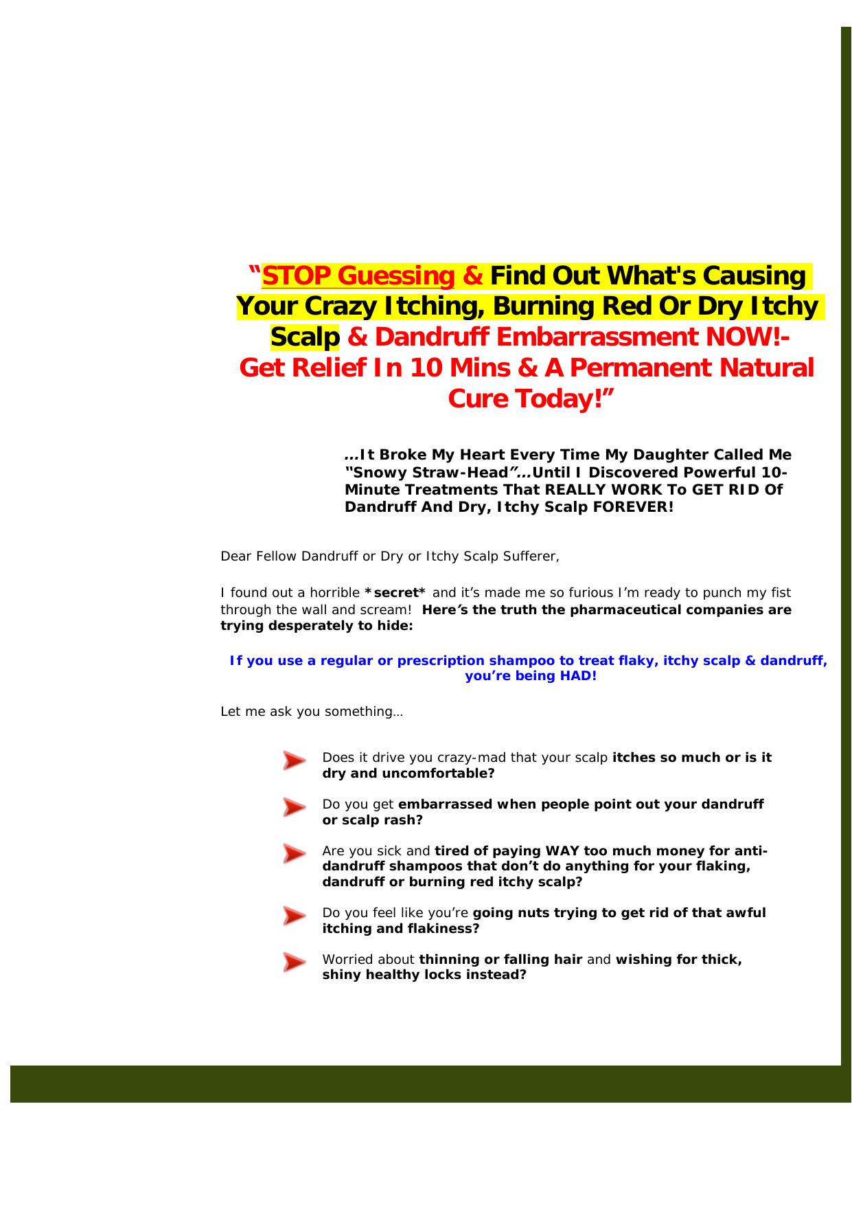 Dry Itchy Scalp & Dandruff Causes & Remedies. by Best of Kuszter's Collection