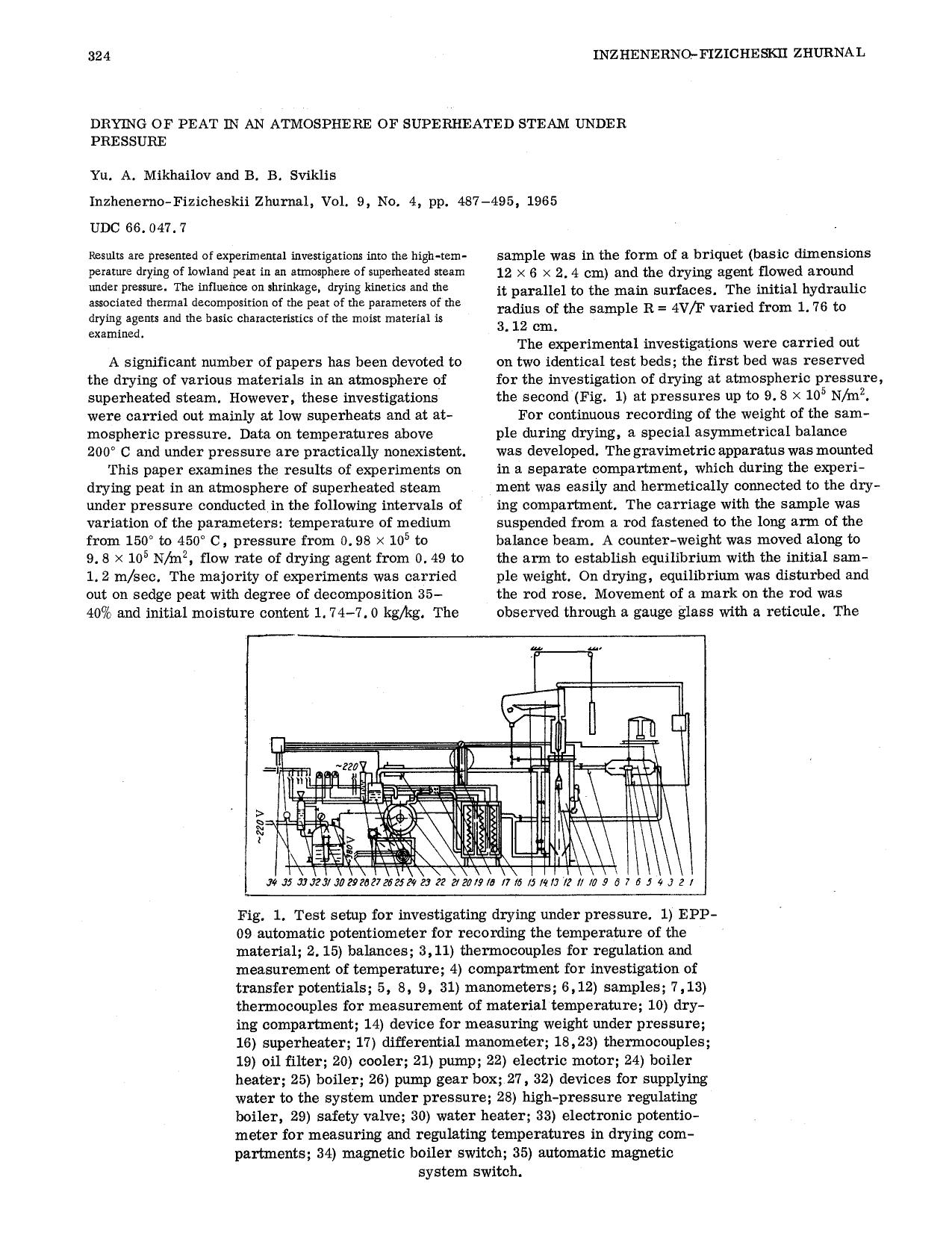 Drying of peat in an atmosphere of superheated steam under pressure by Unknown