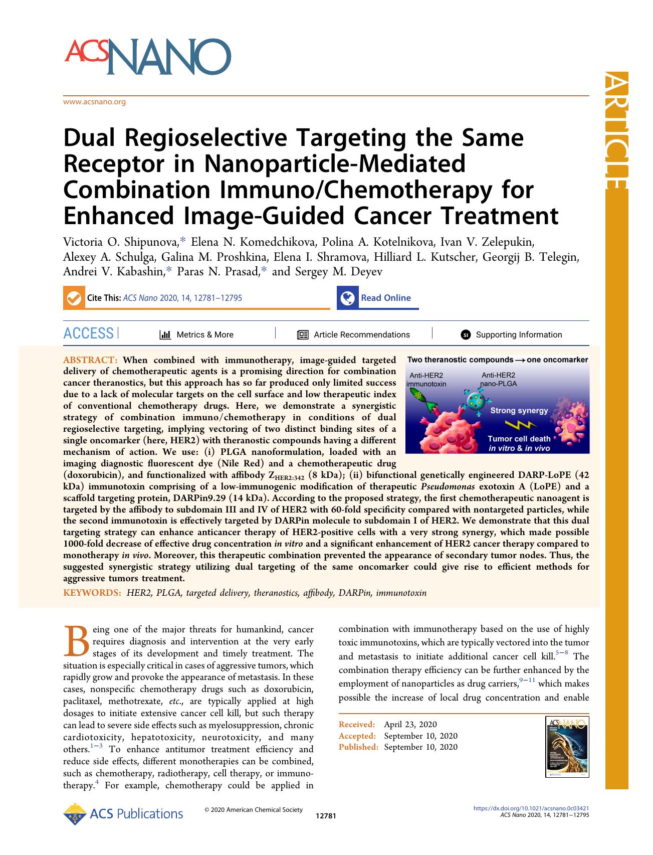 Dual Regioselective Targeting the Same Receptor in Nanoparticle-Mediated Combination ImmunoChemotherapy for Enhanced Image-Guided Cancer Treatment by unknow