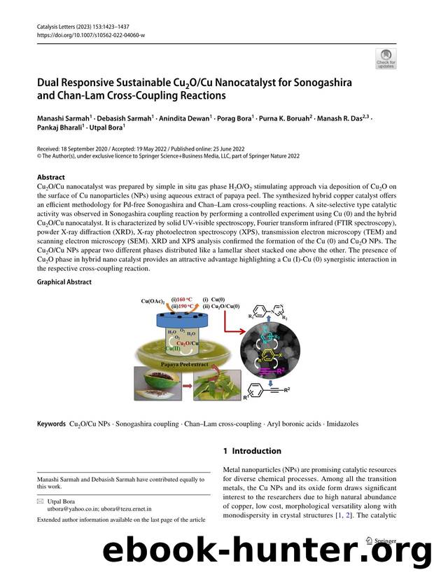 Dual Responsive Sustainable Cu2OCu Nanocatalyst for Sonogashira and Chan-Lam Cross-Coupling Reactions by unknow