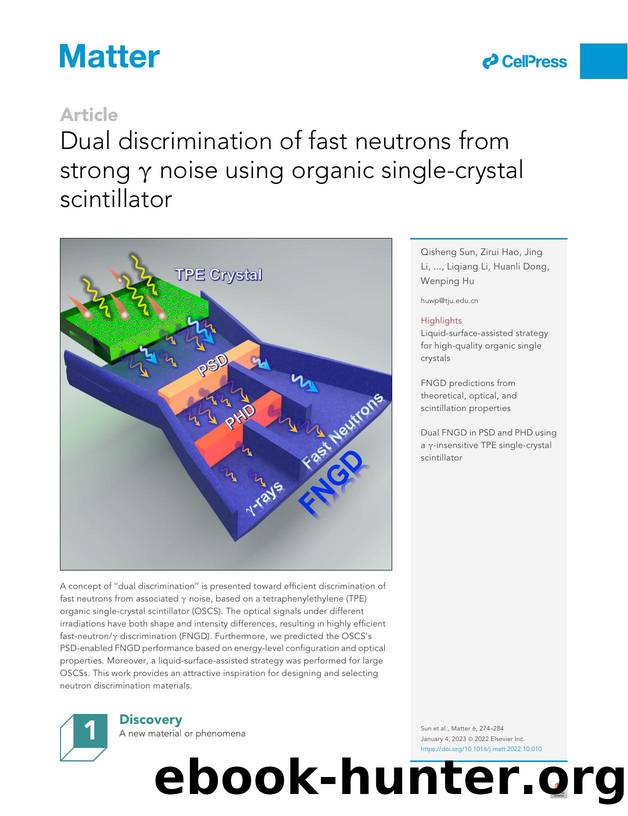 Dual discrimination of fast neutrons from strong &gamma; noise using organic single-crystal scintillator by unknow