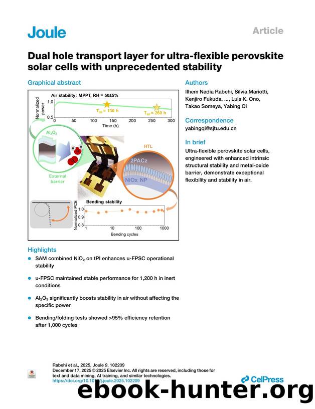 Dual hole transport layer for ultra-flexible perovskite solar cells with unprecedented stability by unknow