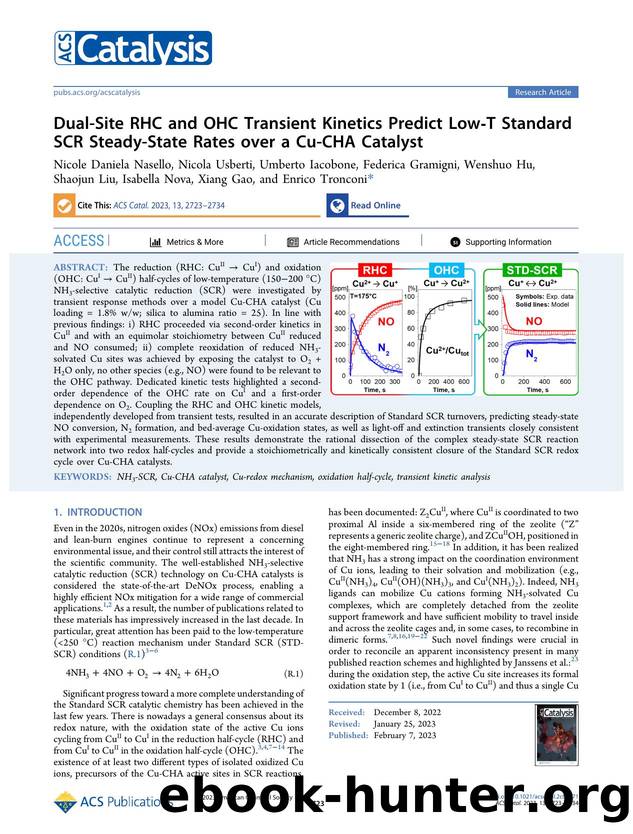 Dual-Site RHC and OHC Transient Kinetics Predict Low-T Standard SCR Steady-State Rates over a Cu-CHA Catalyst by unknow