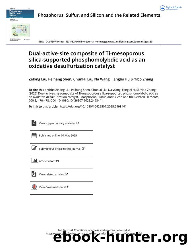 Dual-active-site composite of Ti-mesoporous silica-supported phosphomolybdic acid as an oxidative desulfurization catalyst by Liu Zelong & Shen Peihang & Liu Chunlai & Wang Na & Hu Jianglei & Zhang Yibo