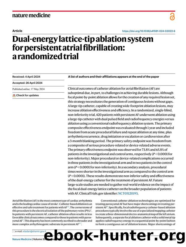 Dual-energy lattice-tip ablation system for persistent atrial fibrillation: a randomized trial by unknow
