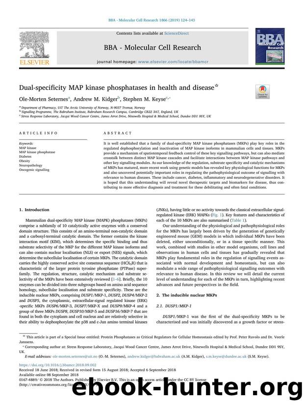 Dual-specificity MAP kinase phosphatases in health and disease by Ole-Morten Seternes & Andrew M. Kidger & Stephen M. Keyse