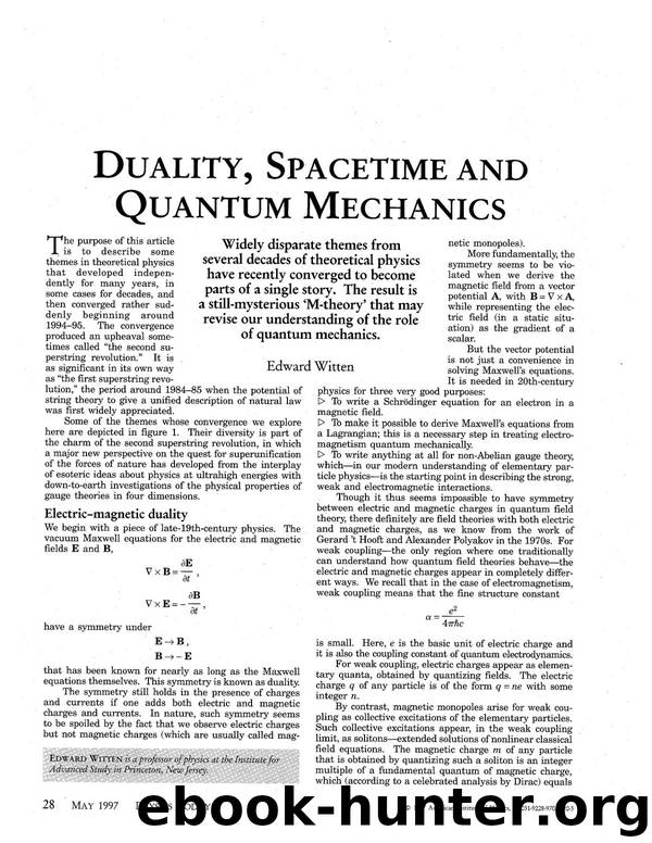 Duality, Spacetime, and Quantum Mechanics by Edward Witten