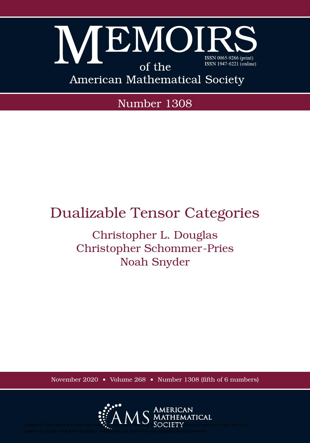 Dualizable Tensor Categories by Christopher L. Douglas; Christopher Schommer-Pries; Noah Snyder