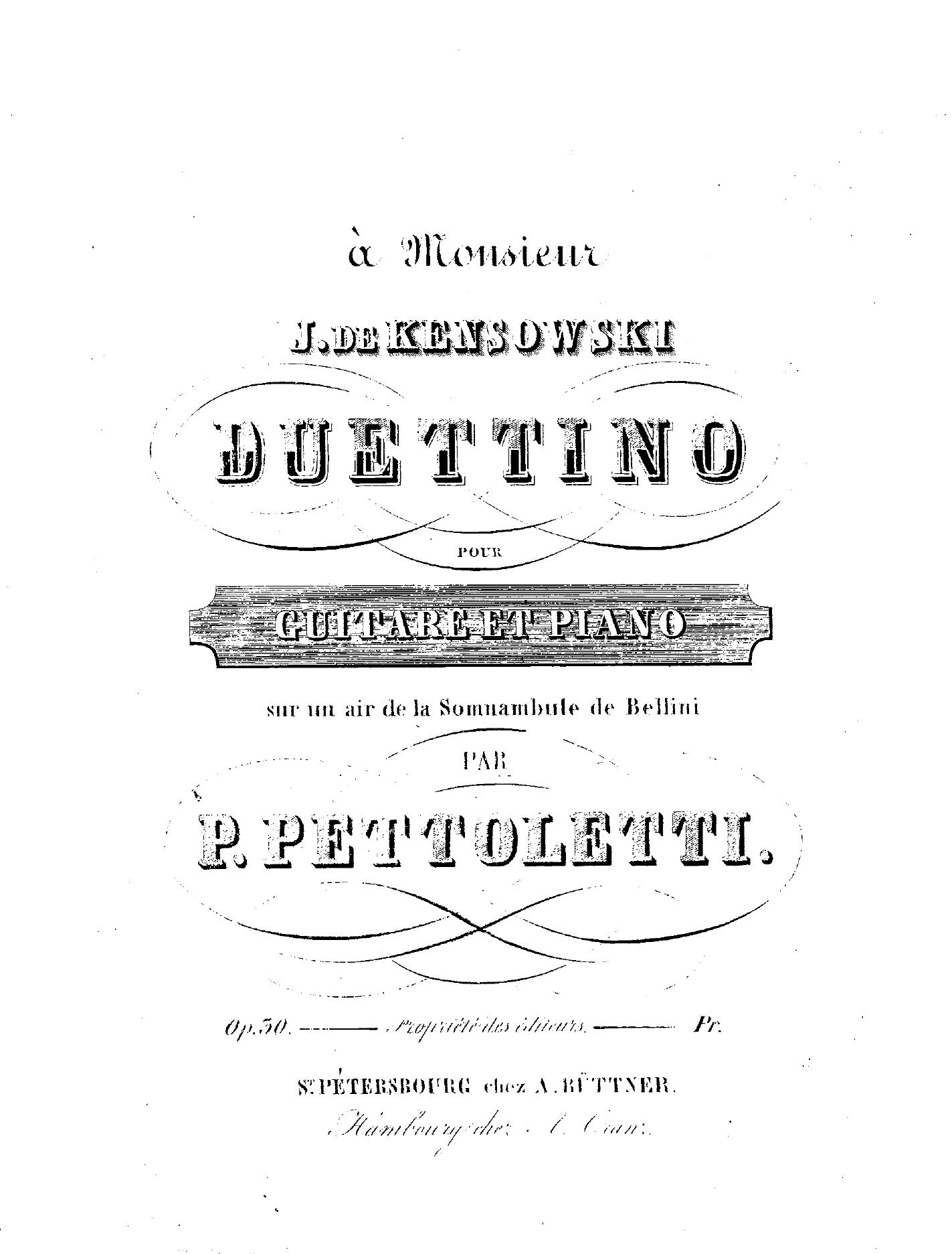 Duettino pour guitare et piano by Pettoletti P