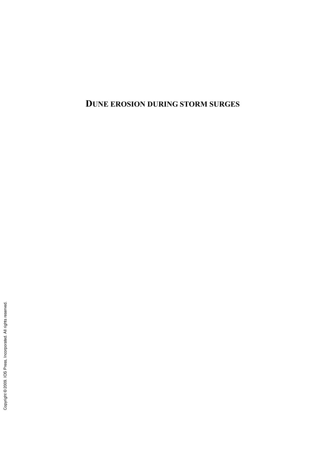 Dune Erosion During Storm Surges by J. S. M. van Thiel de Vries