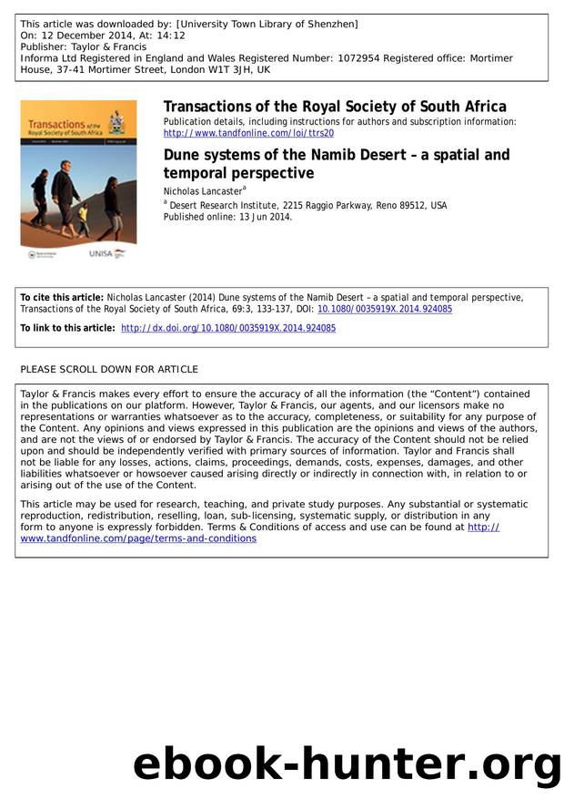 Dune systems of the Namib Desert â a spatial and temporal perspective by Nicholas Lancaster