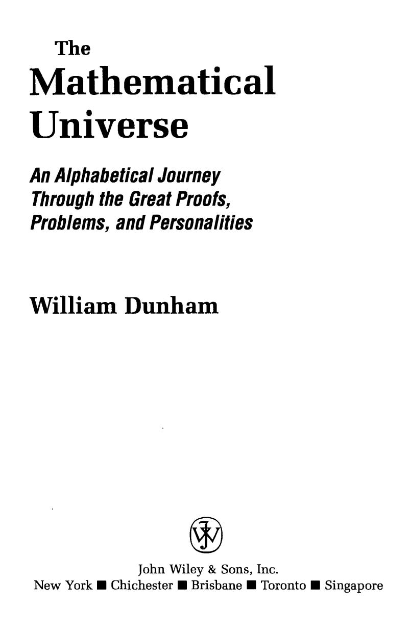 Dunham W. The Mathematical Universe...Journey...1994 by Unknown