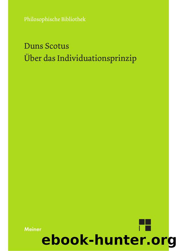 Duns by Über das Individuationsprinzip (9783787325351)