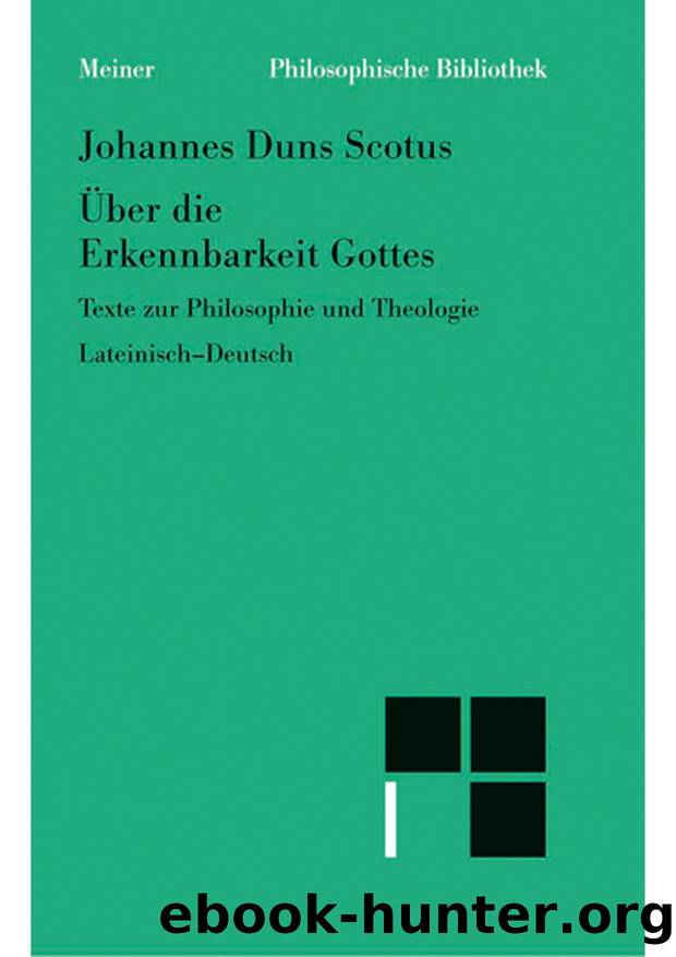 Duns by Über die Erkennbarkeit Gottes (9783787332885)