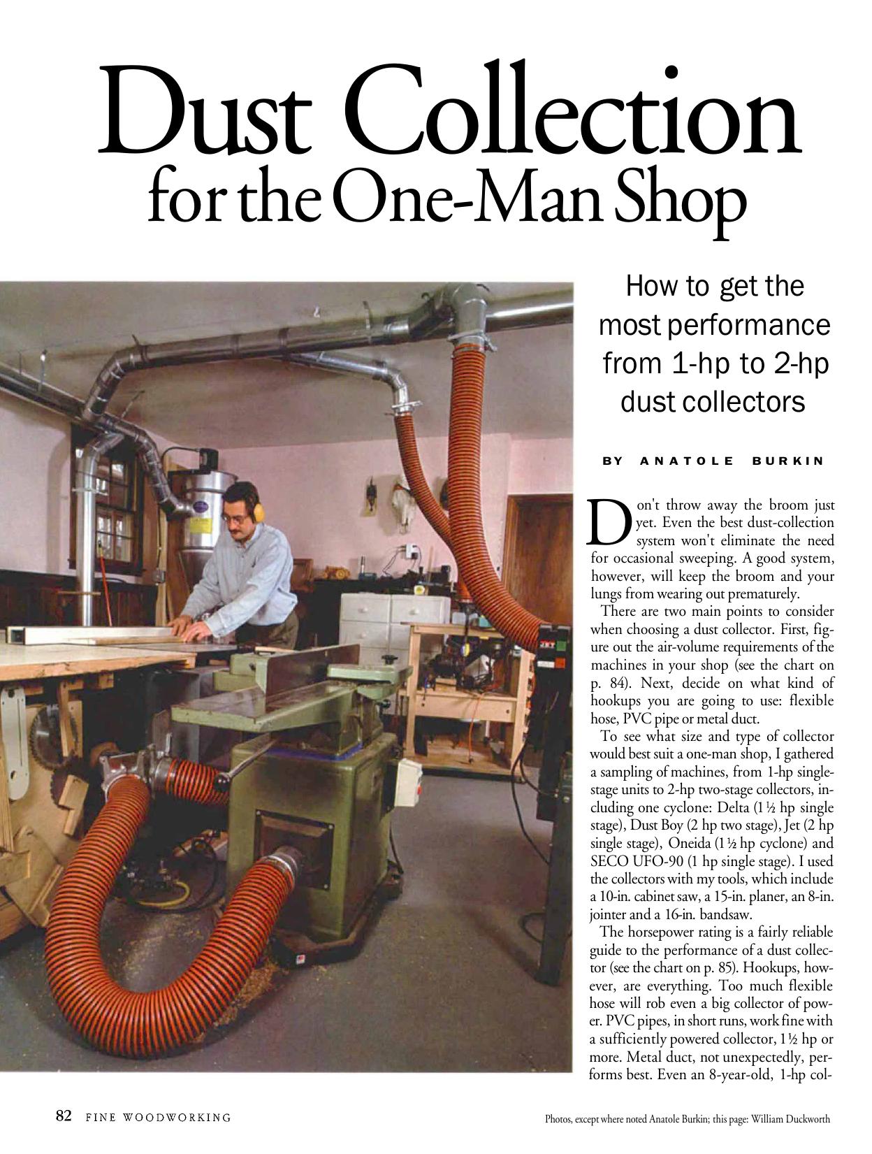 Dust Collection for the One-Man Shop by Anatole Burkin