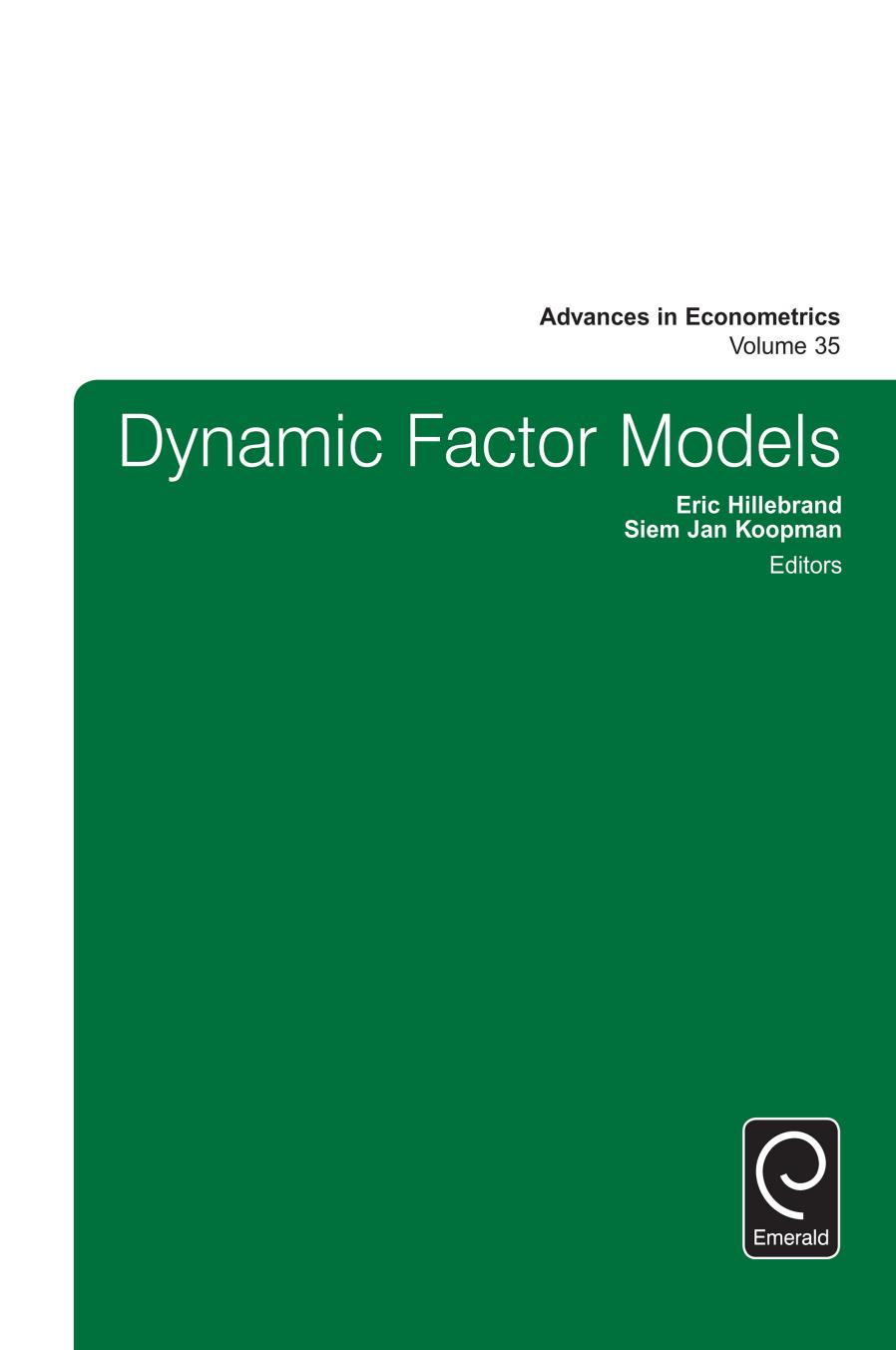 Dynamic Factor Models by Siem Jan Koopman; Eric Hillebrand