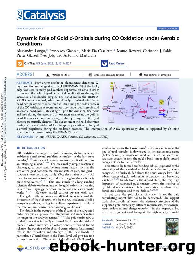 Dynamic Role of Gold d-Orbitals during CO Oxidation under Aerobic Conditions by unknow