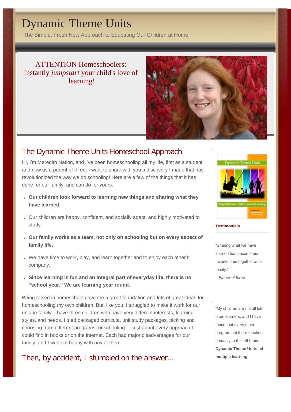 Dynamic Theme Units For Homeschooling. by Best of Kuszter's Collection