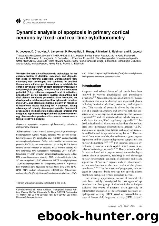 Dynamic analysis of apoptosis in primary cortical neurons by fixed- and real-time cytofluorometry by Unknown