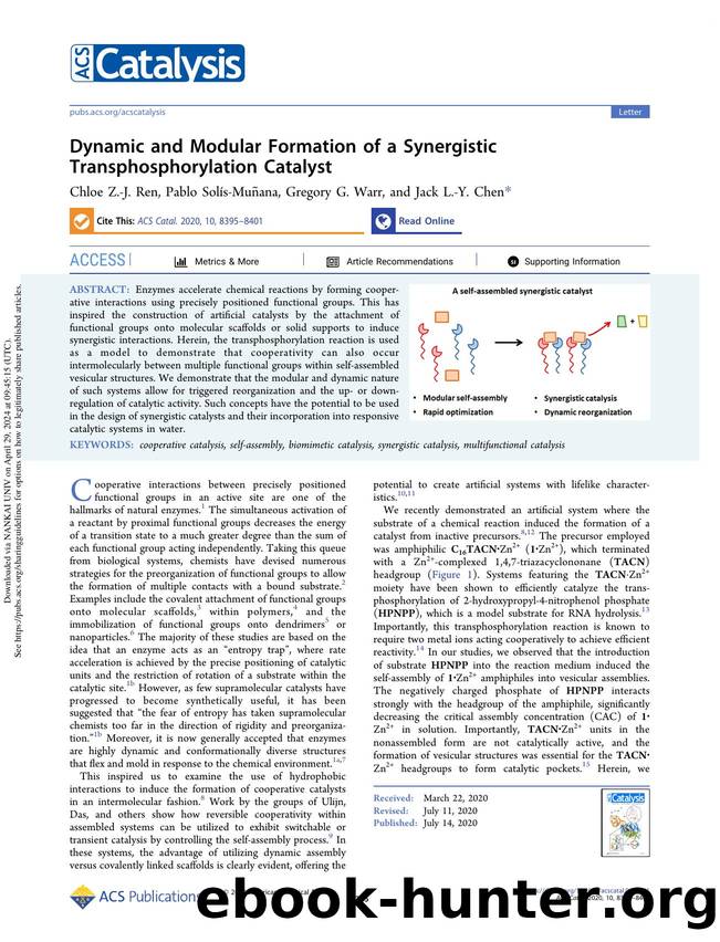 Dynamic and Modular Formation of a Synergistic Transphosphorylation Catalyst by Chloe Z.-J. Ren Pablo Solís-Muñana Gregory G. Warr & Jack L.-Y. Chen