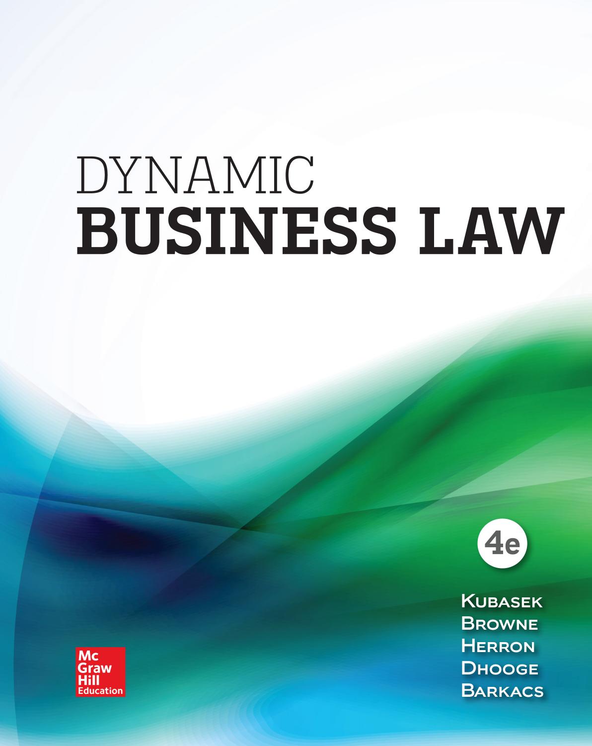 Dynamic business law by Nancy K. Kubasek