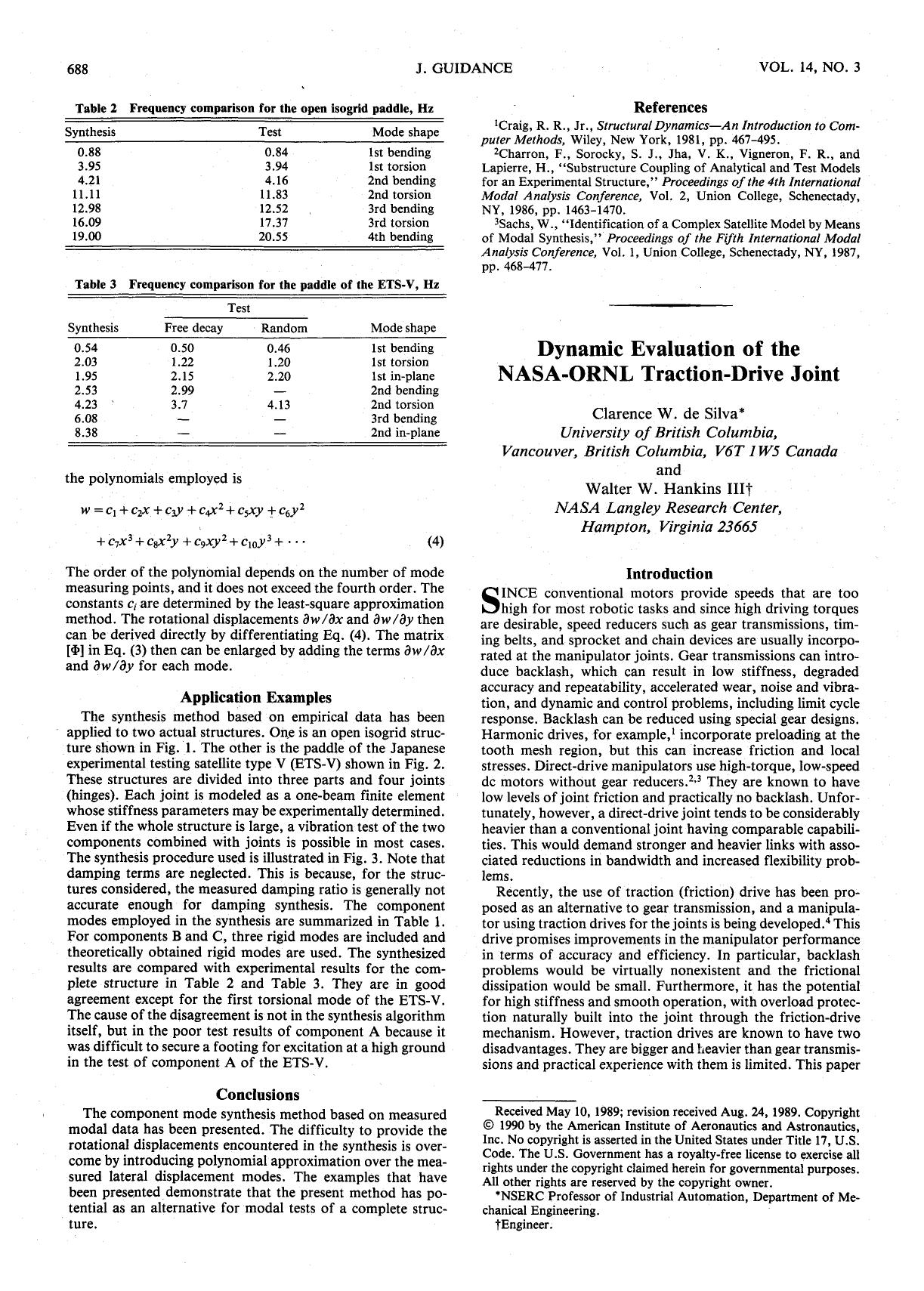Dynamic evaluation of the NASA-ORNL traction-drive joint by Unknown