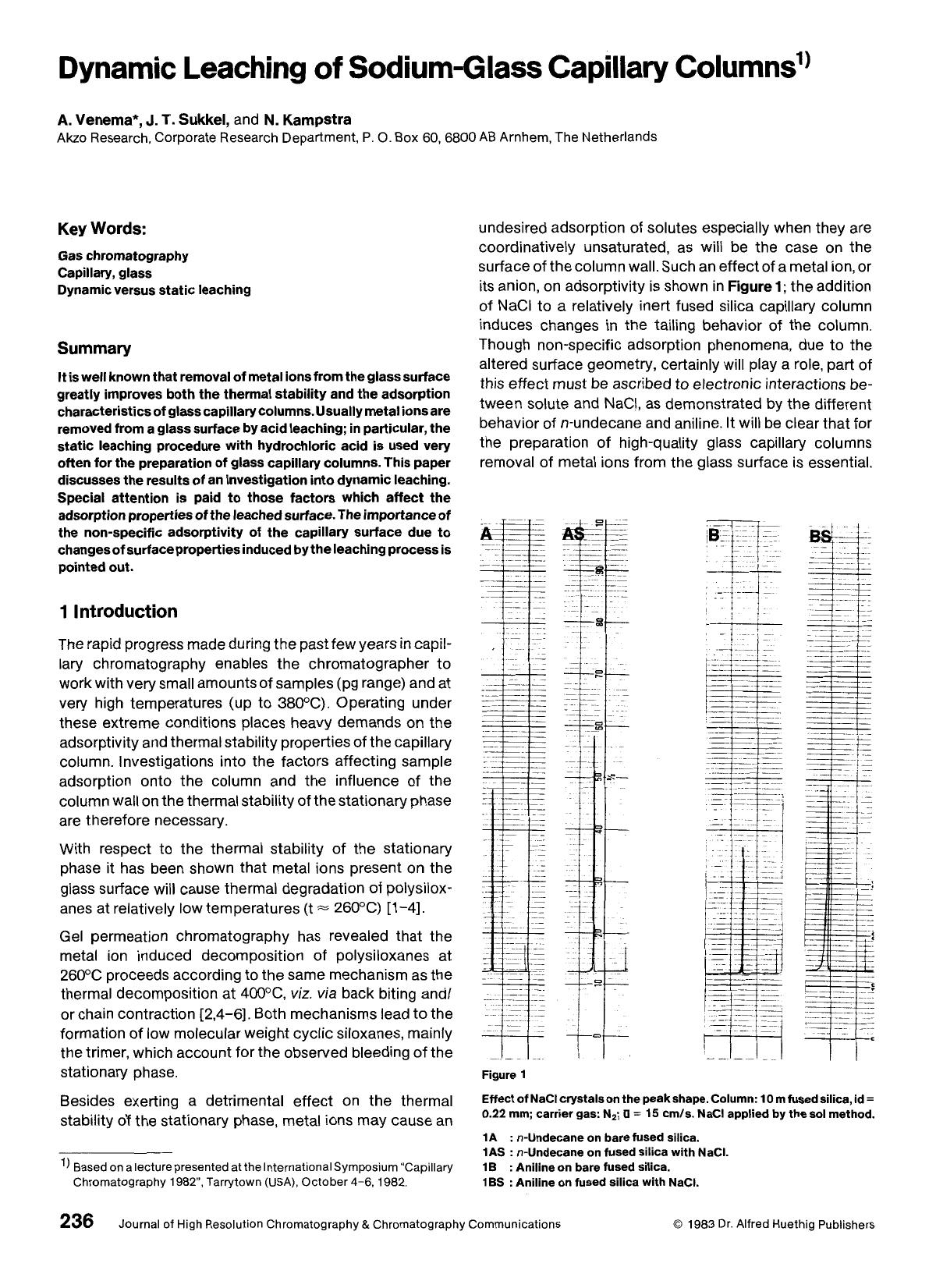 Dynamic leaching of sodium-glass capillary columns by Unknown