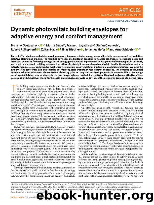 Dynamic photovoltaic building envelopes for adaptive energy and comfort management by unknow