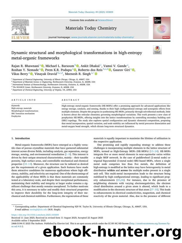 Dynamic structural and morphological transformations in high-entropy metal-organic frameworks by unknow