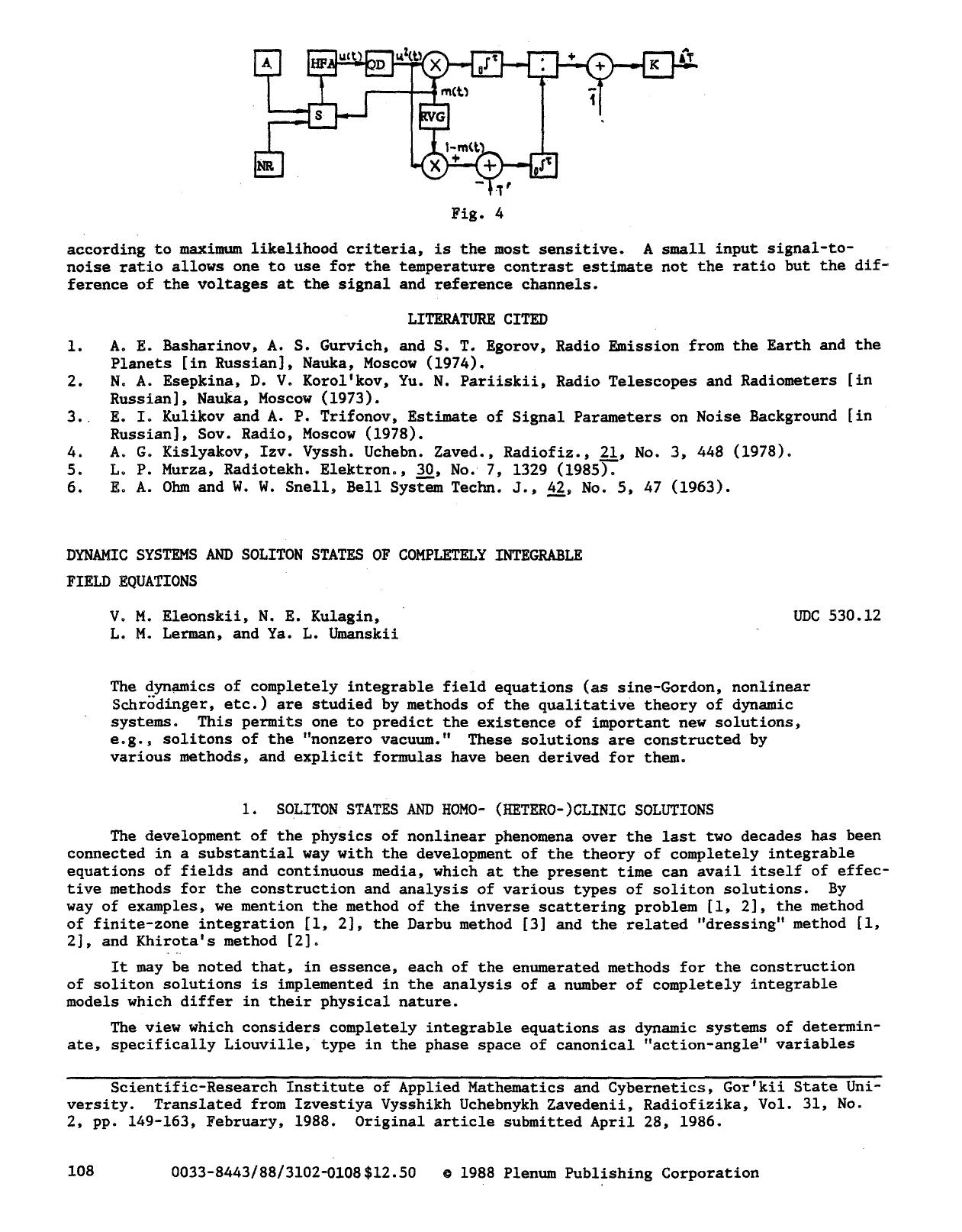 Dynamic systems and soliton states of completely integrable field equations by Unknown