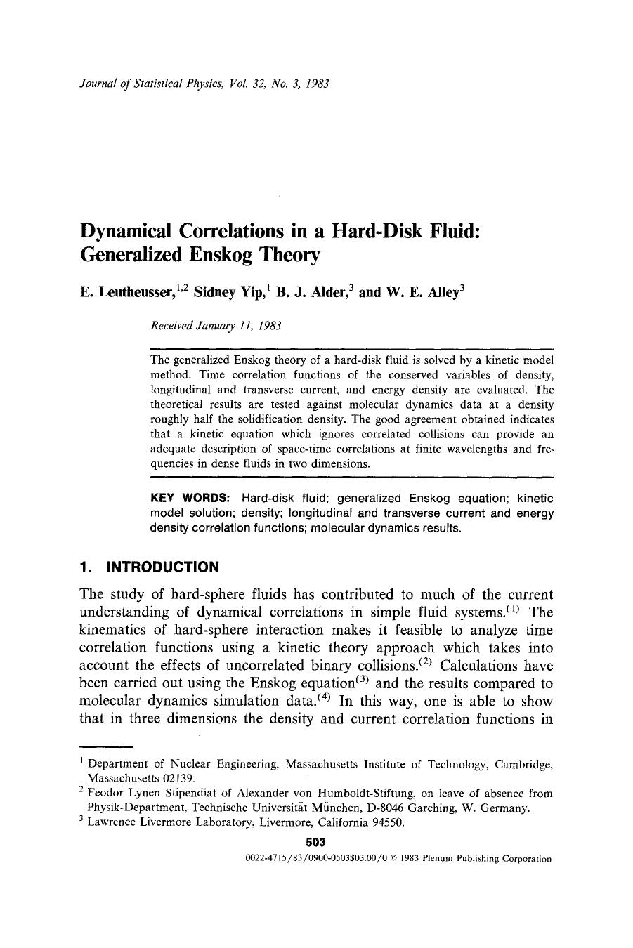 Dynamical correlations in a hard-disk fluid: Generalized Enskog theory by Unknown