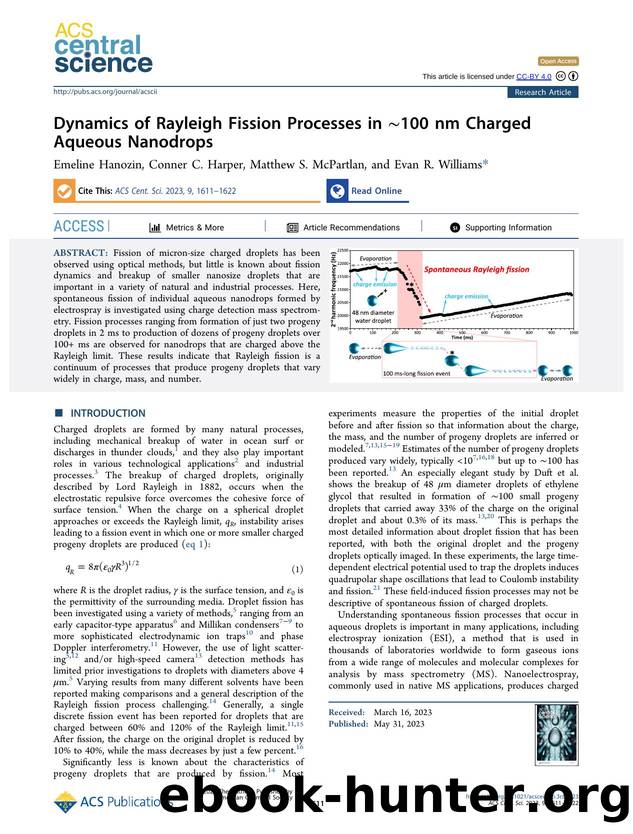 Dynamics of Rayleigh Fission Processes in â¼100 nm Charged Aqueous Nanodrops by unknow