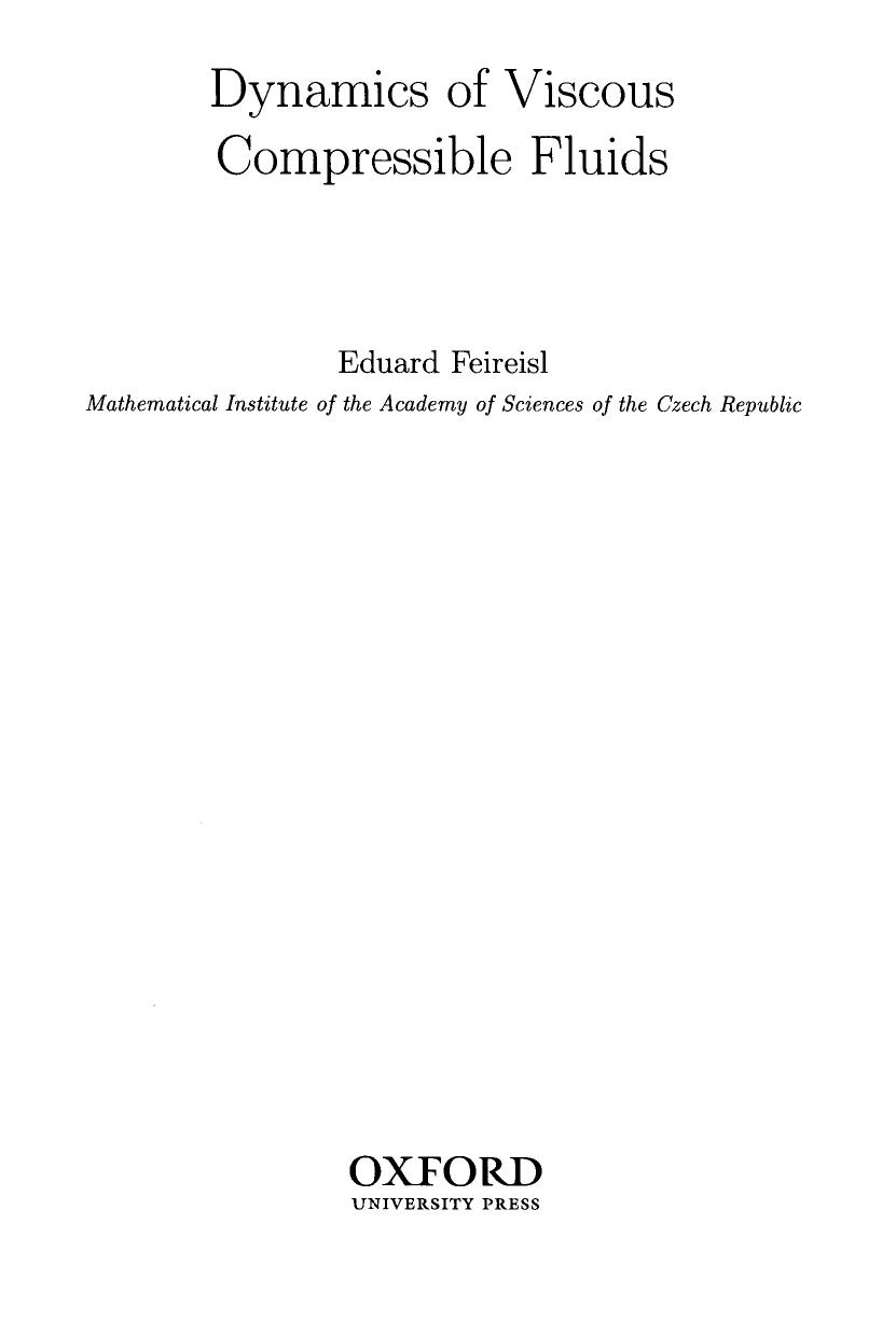 Dynamics of Viscous Compressible Fluids by Eduard Feireisl