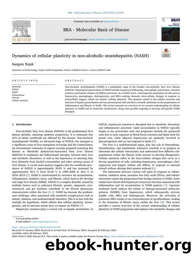 Dynamics of cellular plasticity in non-alcoholic steatohepatitis (NASH) by Sangam Rajak