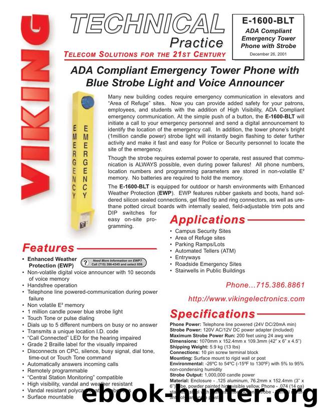 E-1600-BLT Technical Practice by Viking Electronics Inc