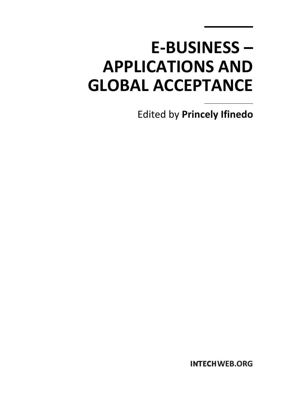 E-Business - Applications and Global Acceptance by Ifinedo P. (Ed.)