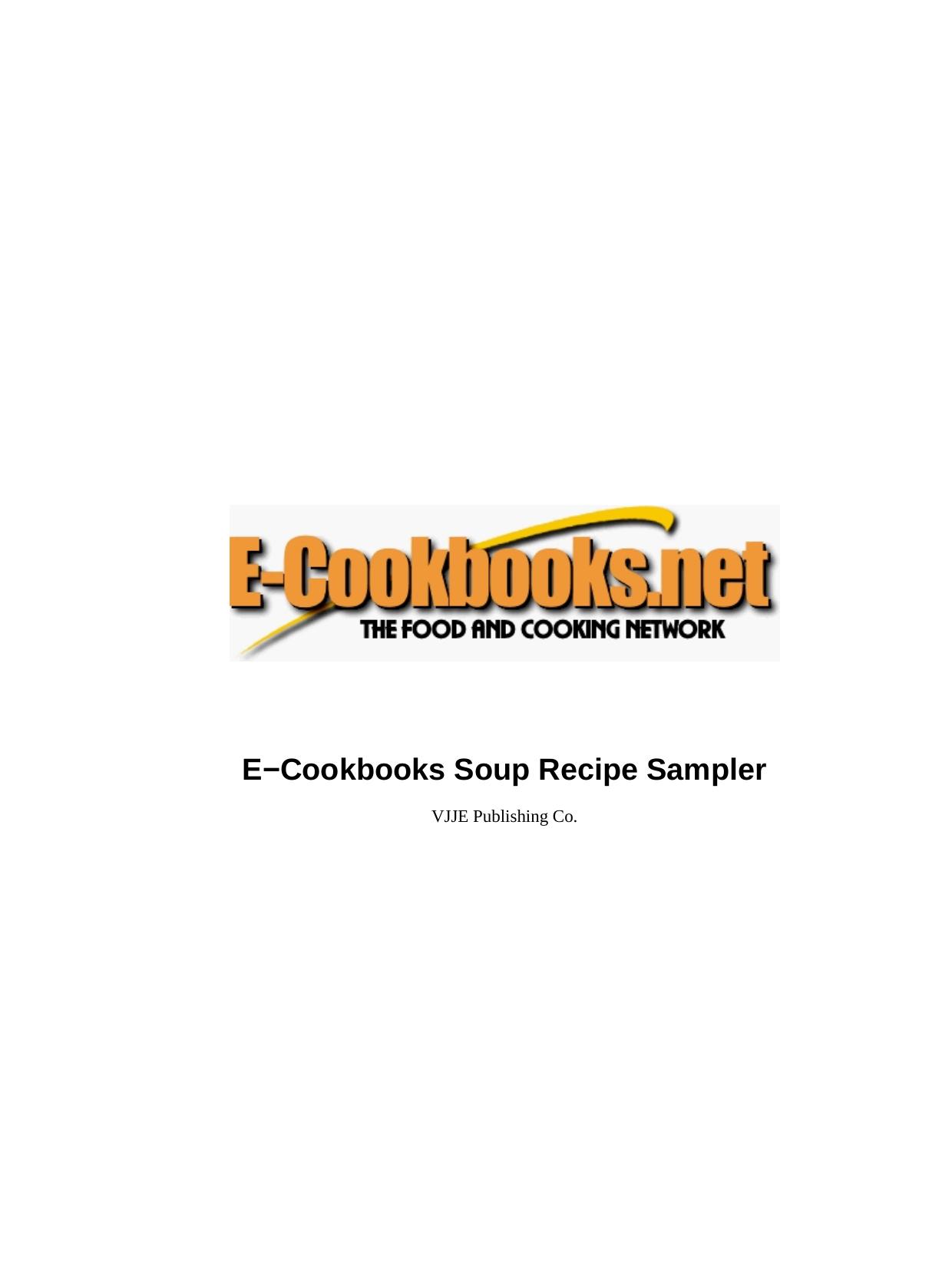 E-Cookbooks Soup Recipe Sampler by Cookbooks