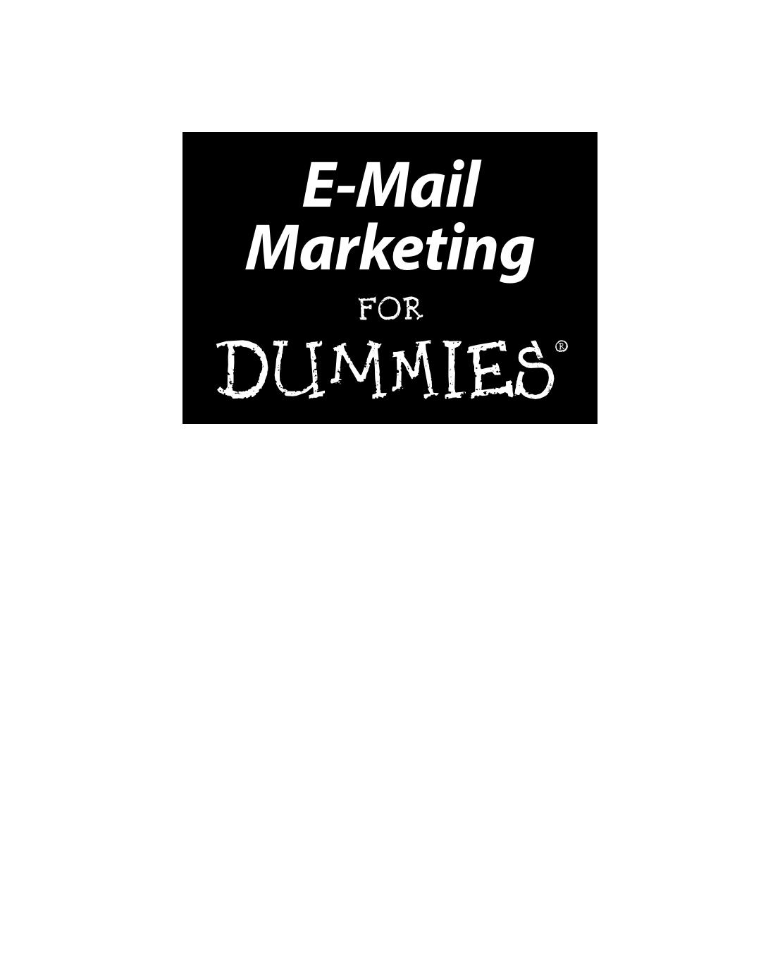 E-Mail Marketing for Dummies (ISBN - 0470190876) by Unknown
