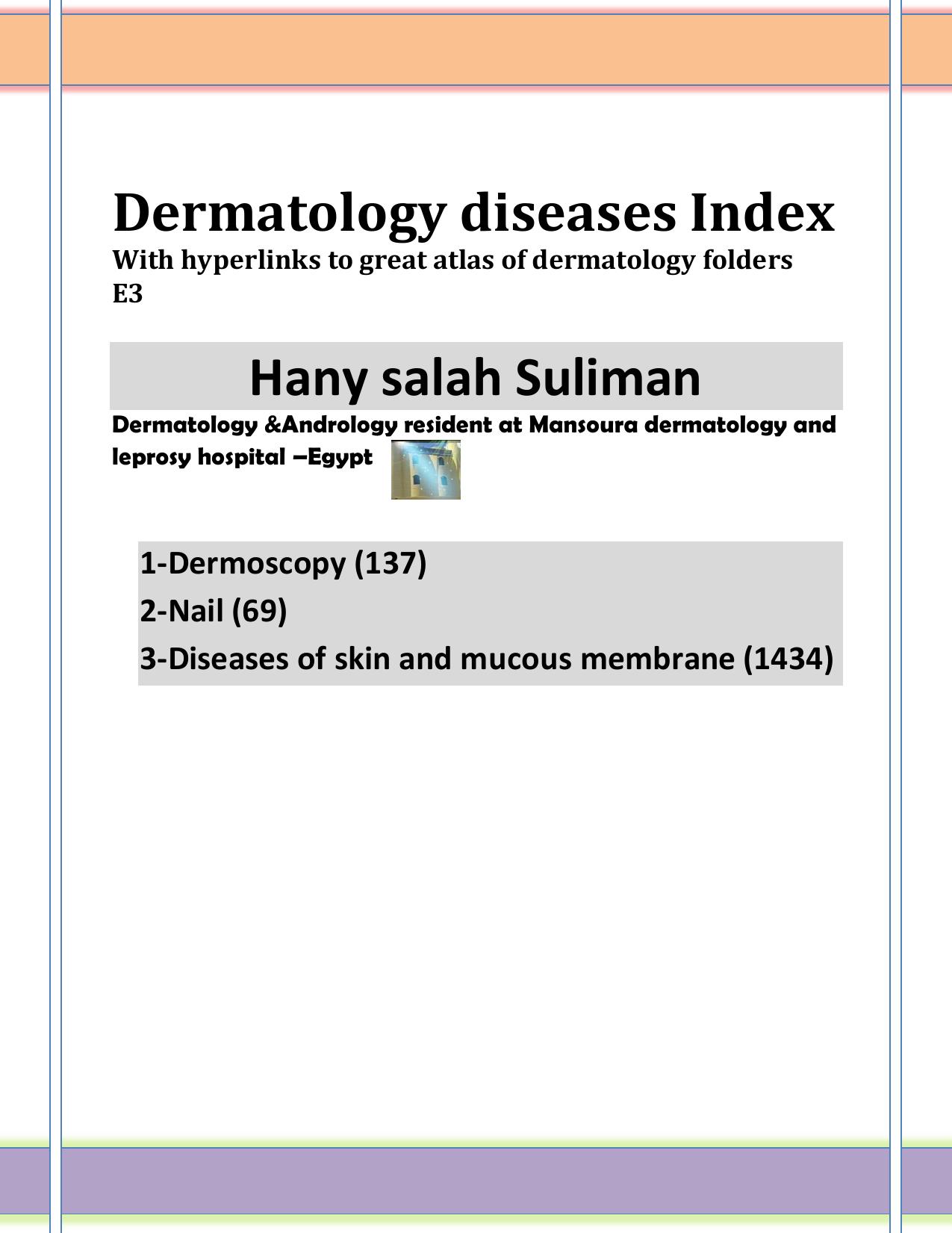 E3 great atlas of dermatology indexed by Hany Salah suliman