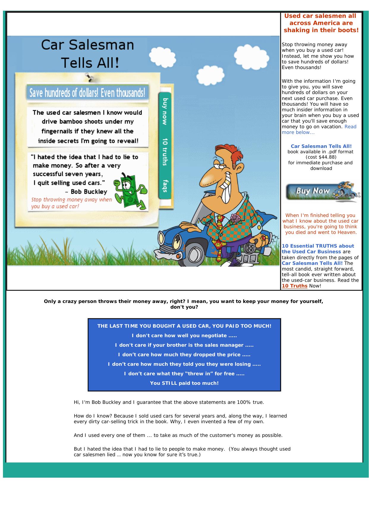 EBook- Save A Barrel Of Money When You Buy A Used Car! by Best of Kuszter's Collection