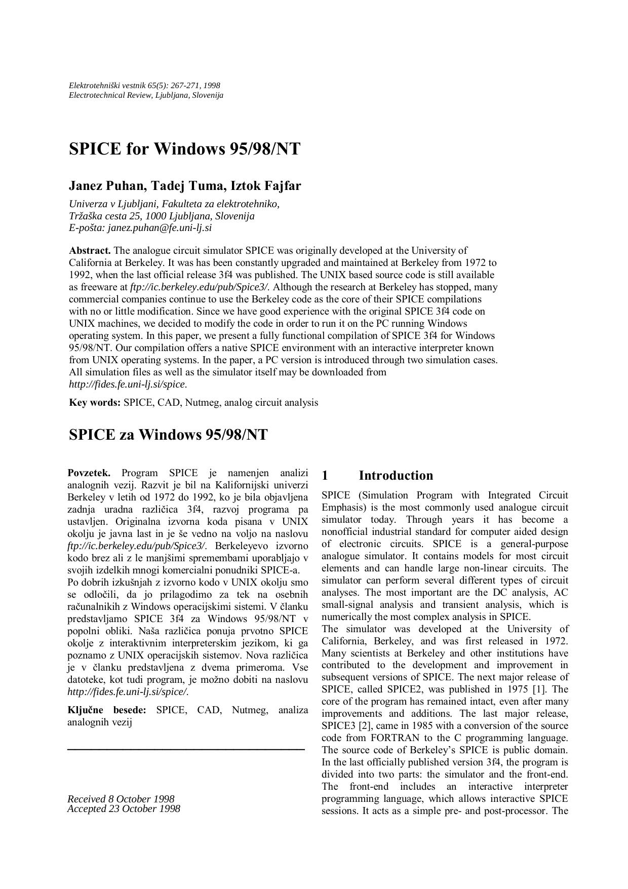 ECCTD ’97 European Conference on Circuit Theory & Design by Janez Puhan
