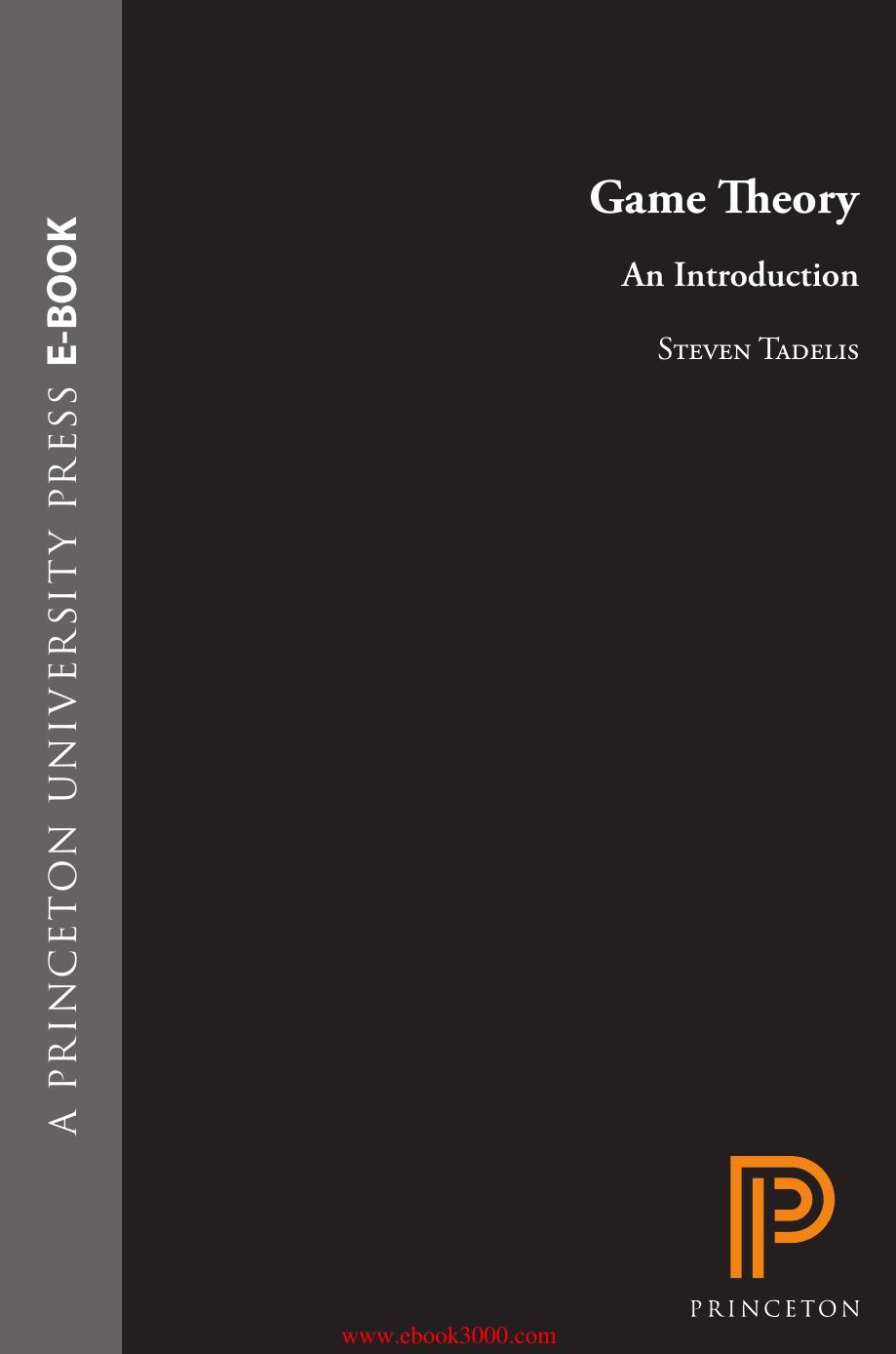 ECON 305 Tadelis Introduction to Game Theory by Unknown